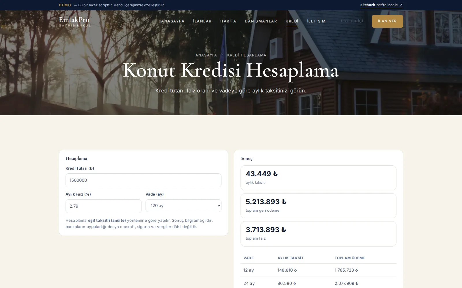 Kredi hesaplama