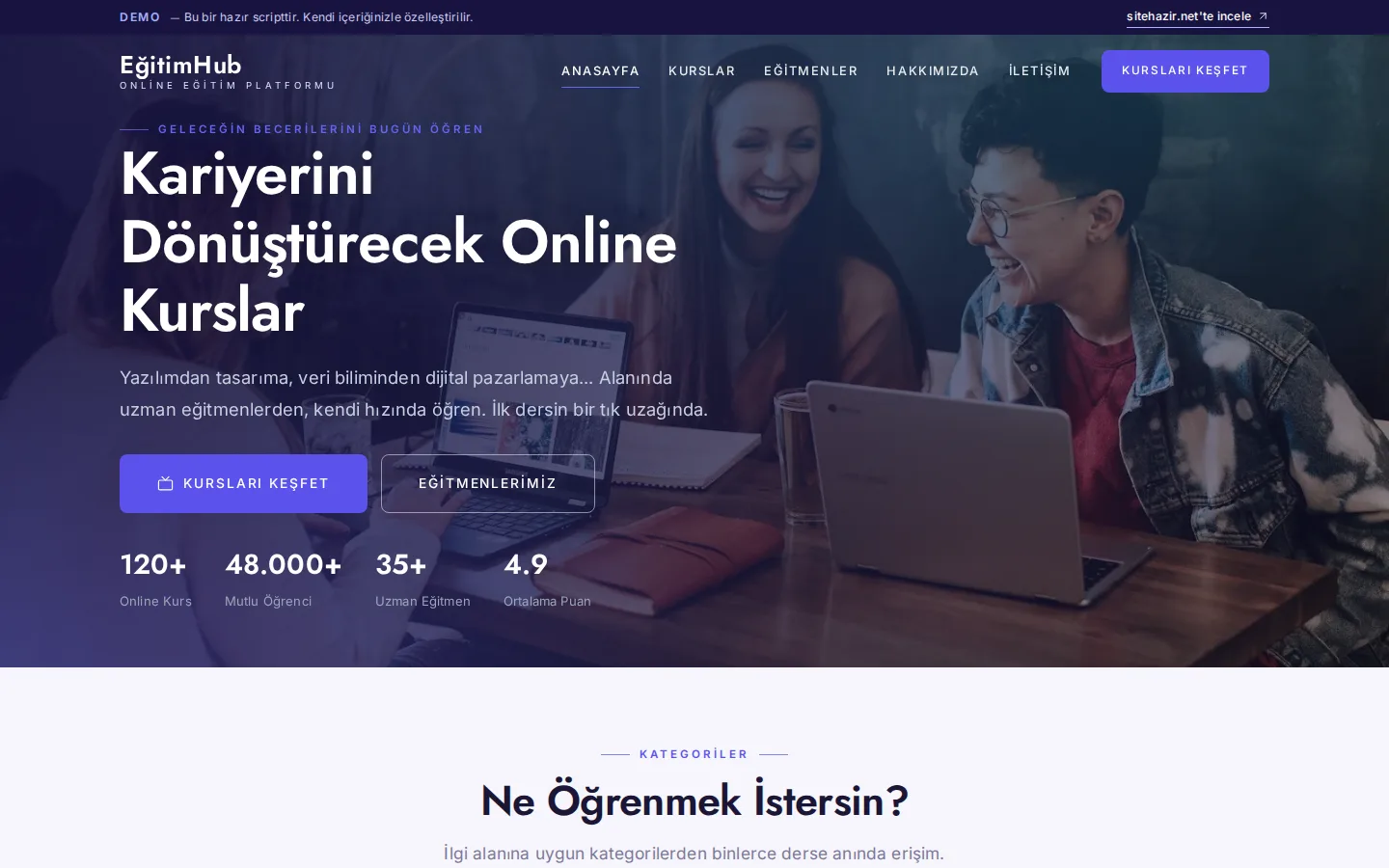Eğitim Yönetim (LMS) Scripti