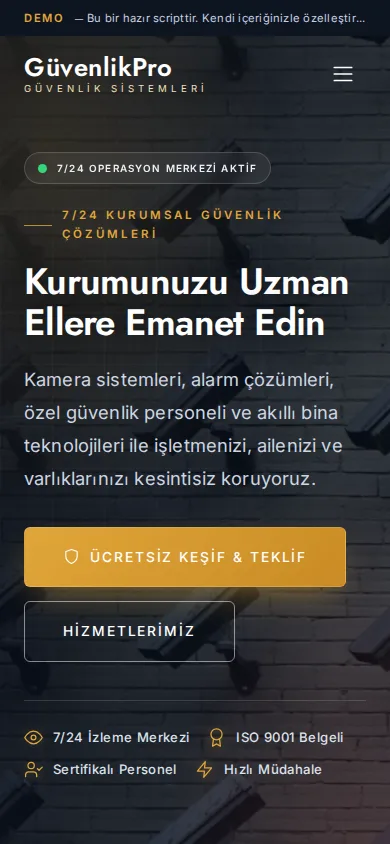 Güvenlik Firması Yönetim Scripti — mobil ekran görüntüsü