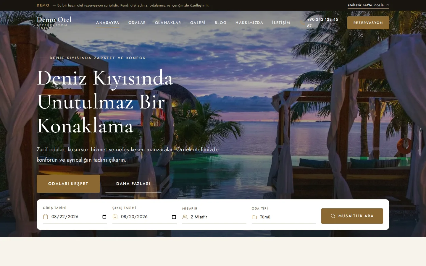 Otel Rezervasyon Scripti