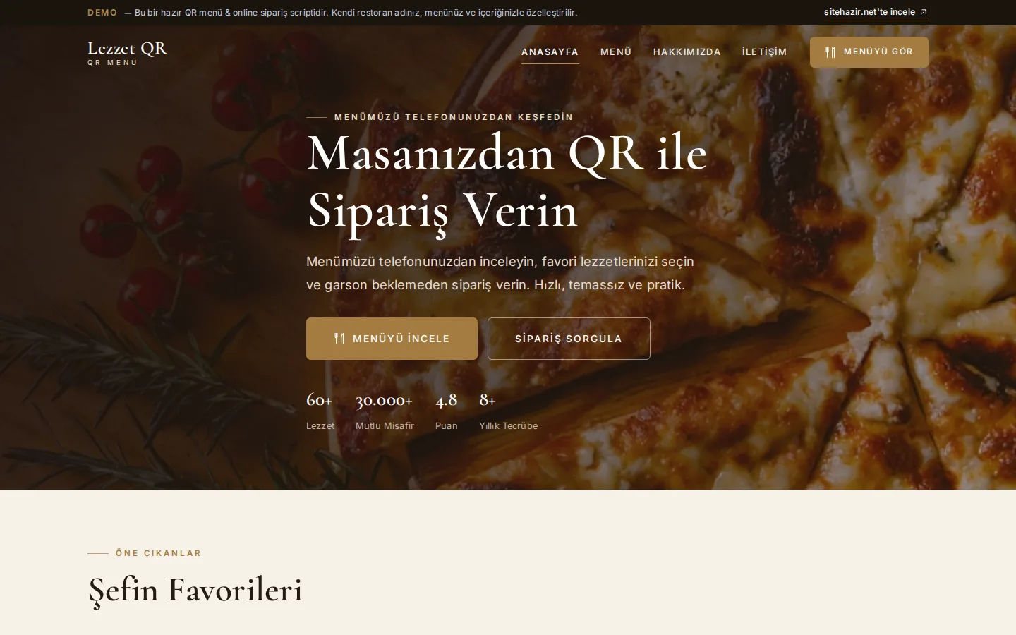 QR Menü ve Online Sipariş Scripti