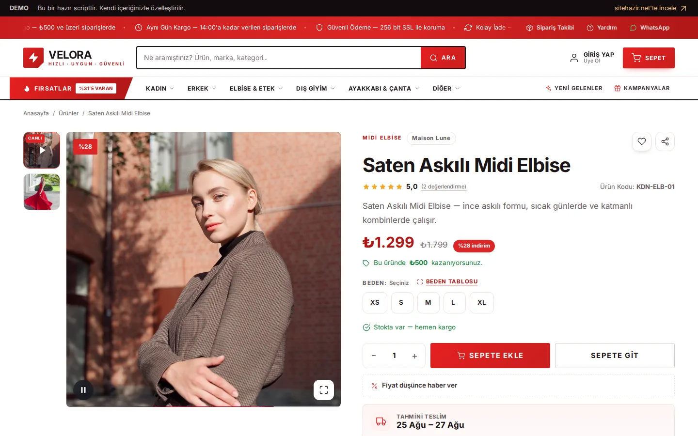 Ürün detay sayfası