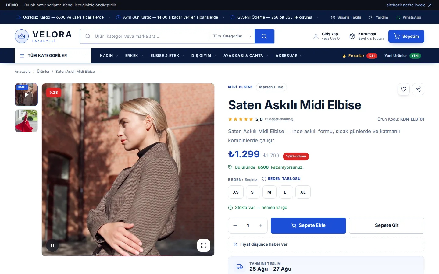 Ürün detay sayfası